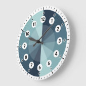 Lernuhr - Zeit erzählen - Blaue Stunden Große Wanduhr (Winkel)