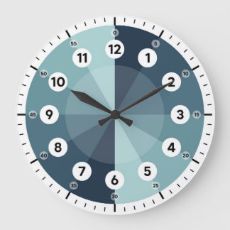 Lernuhr - Zeit erzählen - Blaue Stunden Große Wanduhr