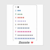 Lernzahl bis 10 mit Sticker für geometrische Forme (Blatt)