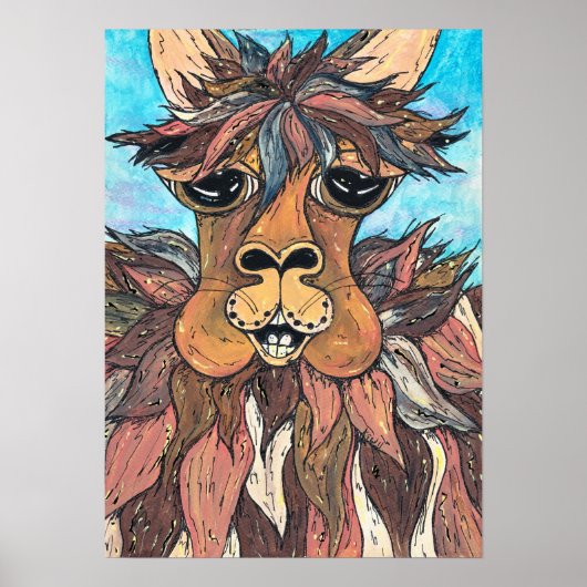 Leroy the Llama Print Poster (Vorne)