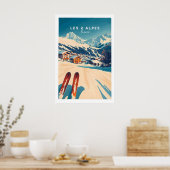 Les 2 Alpes Art Ski Print 1 Poster (Küche)