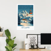 Les 2 Alpes Ski Poster 1 (Heimbüro)
