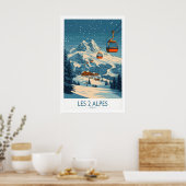 Les 2 Alpes Ski Poster 1 (Küche)