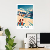 Les 2 Alpes Ski Poster Druck 1 (Heimbüro)