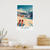 Les 2 Alpes Ski Poster Druck 1 (Küche)