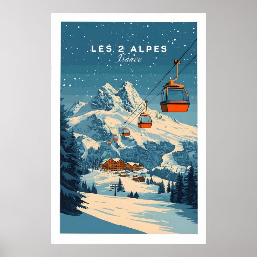 Les 2 Alpes Ski Print 1 Poster (Vorne)