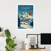 Les 2 Alpes Ski Print 1 Poster (Heimbüro)