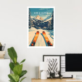 Les 2 Alpes Wandkunst Ski Poster 1 (Heimbüro)