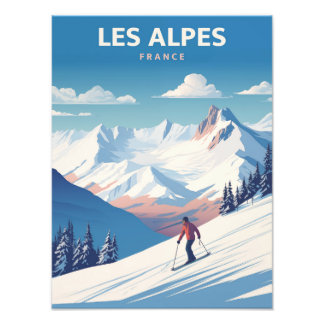 Les Alpes - Frankreich - Vintage Poster Illustrati