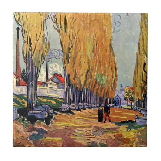 Les Alyscamps (Friedhof) von Vincent van Gogh Fliese (Vorderseite)