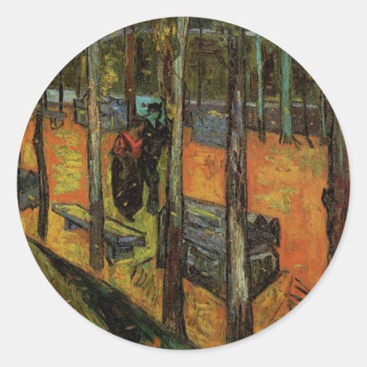 Les Alyscamps (Friedhof) von Vincent van Gogh Runder Aufkleber (Vorderseite)