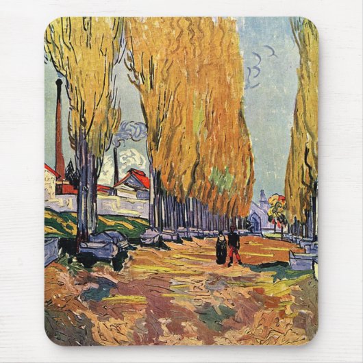 Les Alyscamps von Van Gogh. Herbstlandschaft Mousepad (Vorne)