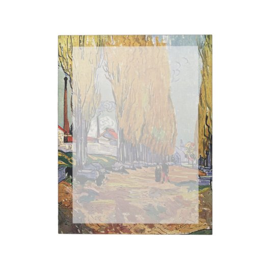Les Alyscamps von Van Gogh. Herbstlandschaft Notizblock (Rotiert)