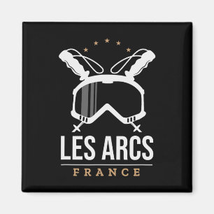Les Arcs France Ski Resort Vintag Skifahren Snowbo Magnet