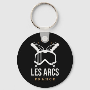 Les Arcs France Ski Resort Vintag Skifahren Snowbo Schlüsselanhänger