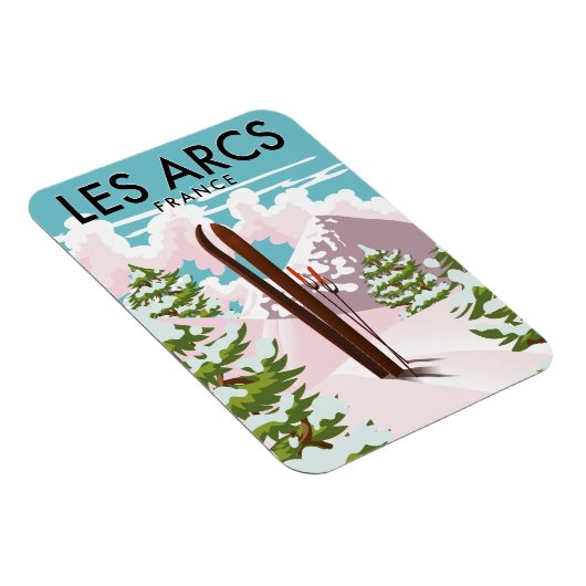 Les Arcs France travel ski Magnet (Rechte Seite)
