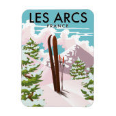 Les Arcs France travel ski Magnet (Vertikal)
