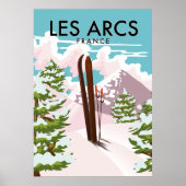 Les Arcs France travel ski Poster (Vorne)