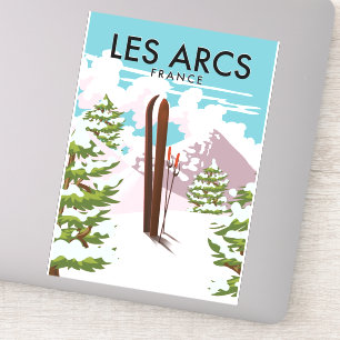 Les Arcs Frankreich Reise Skifahren Aufkleber