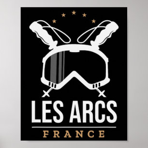 Les Arcs Frankreich Skigebiet Vintage Skifahren Sn Poster