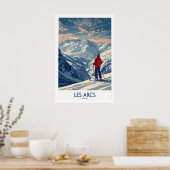 Les Arcs Ski Print - Frankreich 1 Poster (Küche)