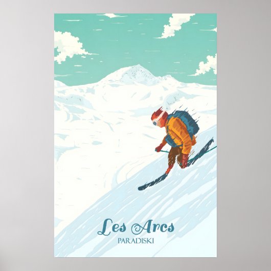Les Arcs Skigebiet Reiseplakat Poster (Vorne)
