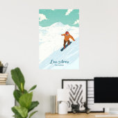 Les Arcs Snowboarden Reiseplakat Poster (Heimbüro)