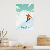 Les Arcs Snowboarden Reiseplakat Poster (Küche)