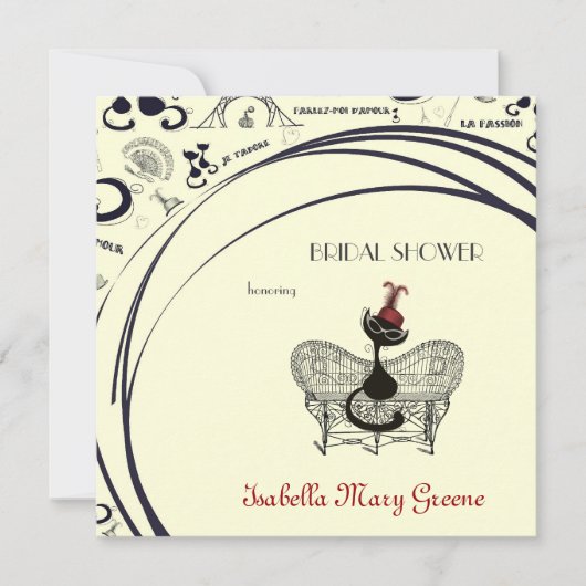 Les Aristochats Noirs - französische Leidenschaft Einladung (Vorderseite)