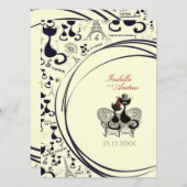 Les Aristochats Noirs - französische Leidenschaft Einladung (Vorne/Hinten)