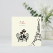 Les Aristochats Noirs - französische Leidenschaft Einladung (Stehend Vorderseite)