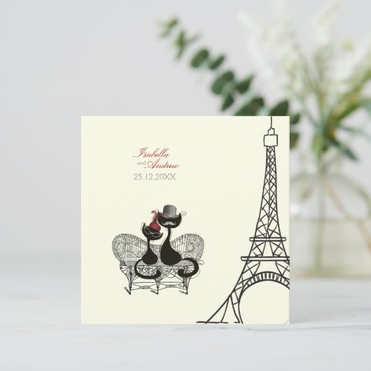 Les Aristochats Noirs - französische Leidenschaft Einladung (Stehend Vorderseite)