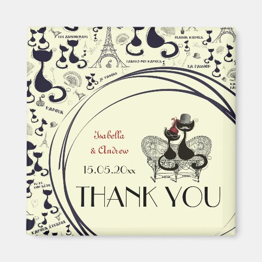 Les Aristochats Noirs - französische Leidenschaft Magnet (Vorne)