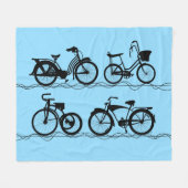 Les Bicyclettes Black Fleece Blanket (Vorderseite (Horizontal))