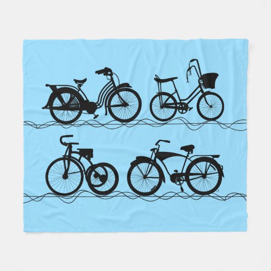 Les Bicyclettes Black Fleece Blanket (Vorderseite (Horizontal))
