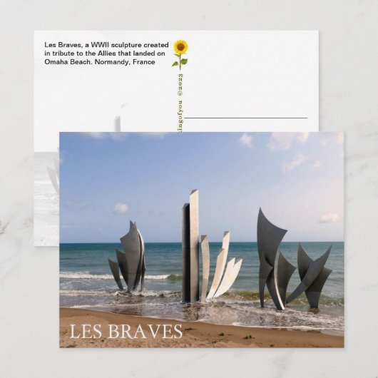Les Braves Memorial, Normandie, Frankreich - Postc Postkarte (Vorne/Hinten)