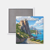 Les Calanches Frankreich Magnet (Vorderseite/Rückseite)
