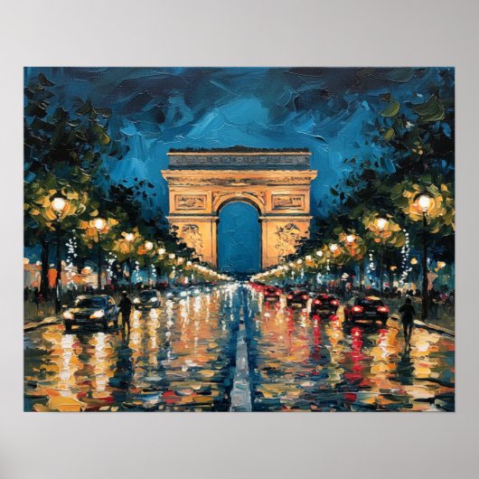  Les Champs-Élysées Paris France At Night  Poster (Vorne)