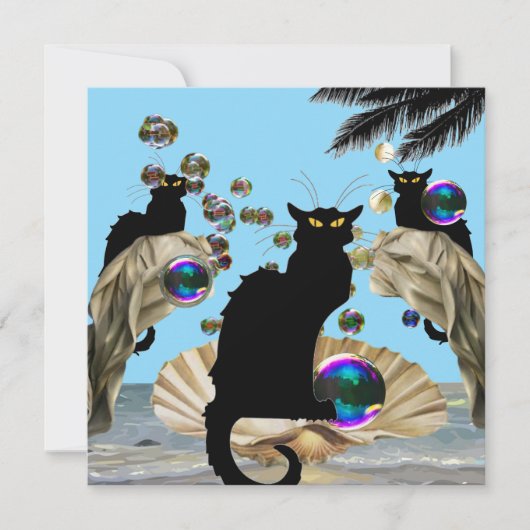 Les Chats Noir und Botticelli Muschel, Einladung (Vorderseite)