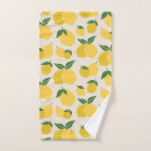 Les Citrons 01 Retro Lemon Abstrakte Zitronen Badhandtuch Set (Handtuch)