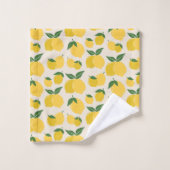 Les Citrons 01 Retro Lemon Abstrakte Zitronen Badhandtuch Set (Waschlappen)