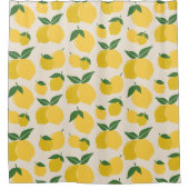Les Citrons 01 Retro Lemon Abstrakte Zitronen Duschvorhang (Vorderseite)