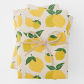 Les Citrons 01 Retro Lemon Abstrakte Zitronen Geschenkpapier Set (Beispiel)