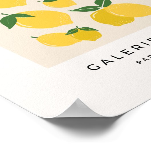 Les Citrons 01 Retro Lemon Abstrakte Zitronen Poster (Ecke)