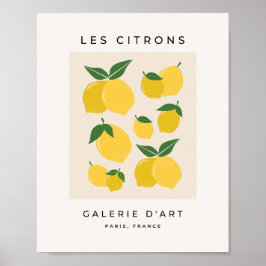 Les Citrons 01 Retro Lemon Abstrakte Zitronen Poster
