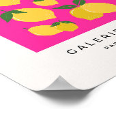 Les Citrons 02 Retro Lemon Hot Pink Poster (Ecke)