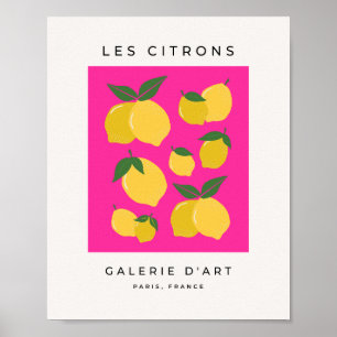 Les Citrons 02 Retro-Zitronen Hot Pink Poster