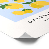 Les Citrons 03 Retro Lemon blau und gelb Poster (Ecke)