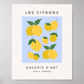 Les Citrons 03 Retro Lemon blau und gelb Poster (Vorne)