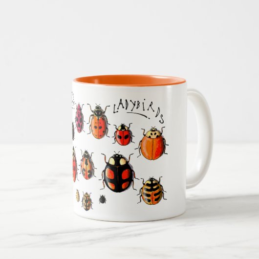 Les Coccinelles - Marienkäfer Zweifarbige Tasse (VorderseiteRechts)
